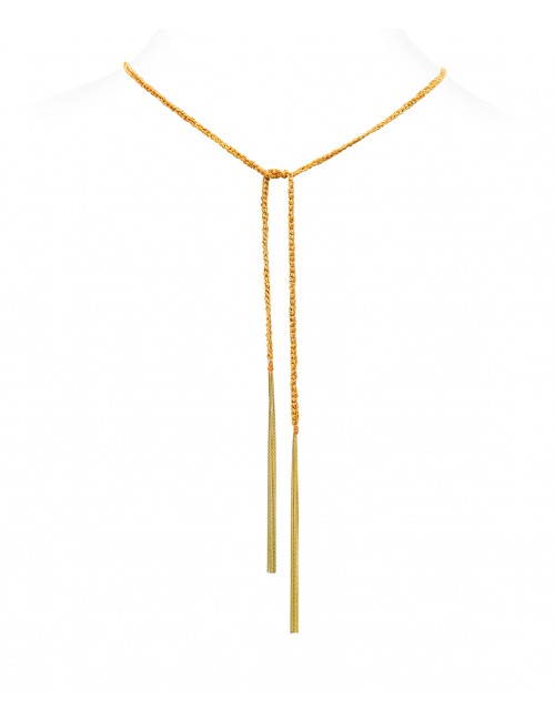 TWIST Necklaces in Sterling Silver 18Kt. Yellow gold plated. Fabric: Orange