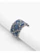 RHOMBUS Ring in Sterling Silver Rhodium plated. Fabric: Jeans