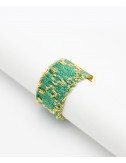 RHOMBUS Ring in Sterling Silver 18Kt. Yellow gold plated. Fabric: Grey Emerald