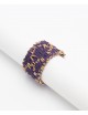 RHOMBUS Ring in Sterling Silver 18Kt. Yellow gold plated. Fabric: Purple