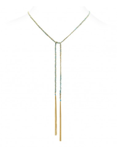 TWIST Necklaces in Sterling Silver 18Kt. Yellow gold plated. Fabric: Turquoise