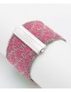 RHOMBUS Bracelet in Sterling Silver Rhodium plated. Fabric: Silk Pink
