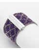 RHOMBUS Bracelet in Sterling Silver Rhodium plated. Fabric: Silk Purple