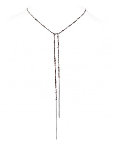 TWIST Necklaces in Sterling Silver Rhodium plated. Fabric: Bordeaux