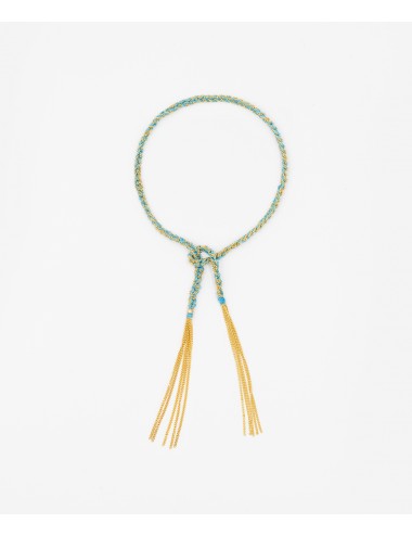 TWIST Bracelet in Sterling Silver 18Kt. Yellow gold plated. Fabric: Turquoise