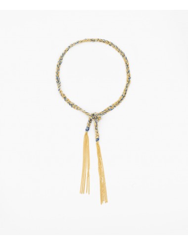 TWIST Bracelet in Sterling Silver 18Kt. Yellow gold plated. Fabric: Jeans