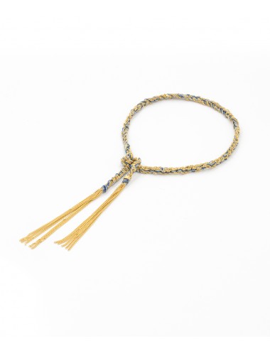 TWIST Bracelet in Sterling Silver 18Kt. Yellow gold plated. Fabric: Jeans