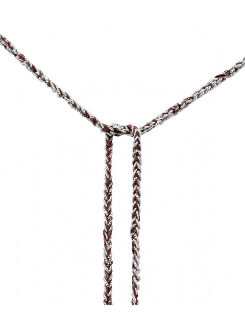 TWIST Necklaces in Sterling Silver Rhodium plated. Fabric: Bordeaux