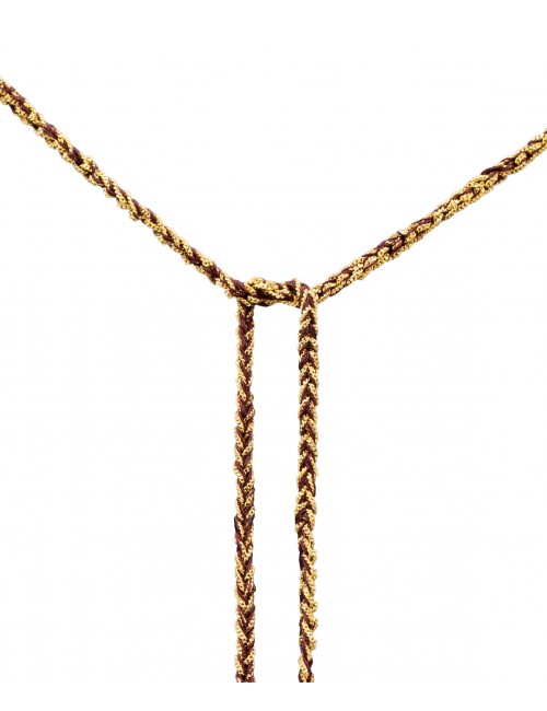 TWIST Necklaces in Sterling Silver 18Kt. Yellow gold plated. Fabric: Bordeaux