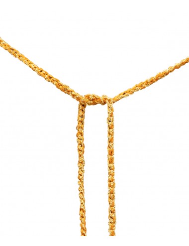 Collana TWIST in Argento 925 bagno oro Giallo 18Kt. Tessuto: Seta Arancio