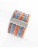 ZIG ZAG Bracelet in Sterling Silver Rhodium plated. Fabric: Silk Shades of Summer