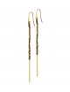 TWIST Earrings in Sterling Silver 18Kt. Yellow gold plated. Fabric: Black