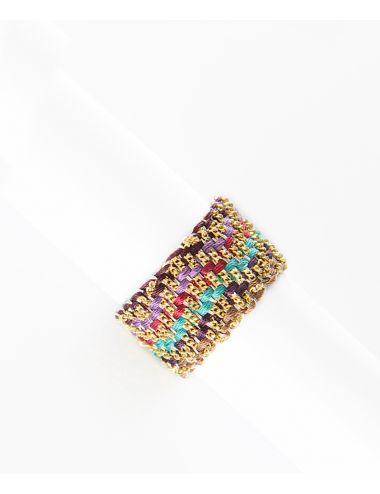 ZIG ZAG Ring in Sterling Silver 18Kt. Gold plated. Fabric: Silk Shades of Winter