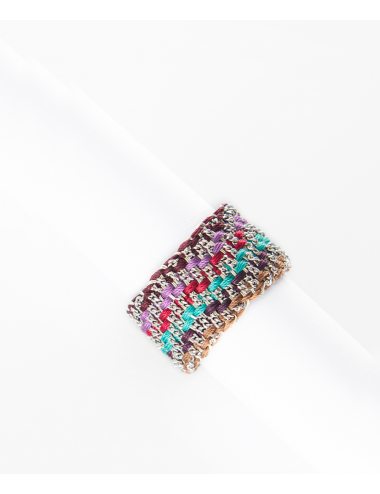 ZIG ZAG Ring in Sterling Silver rhodium plated 14Kt. Fabric: Silk Shades of Winter